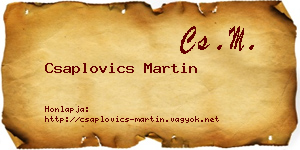 Csaplovics Martin névjegykártya