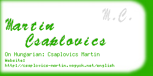 martin csaplovics business card